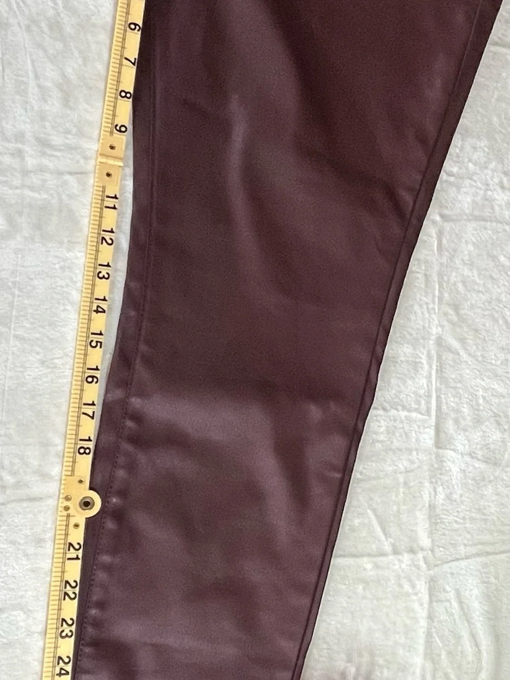NWT a.n.a Burgundy High‎ Rise Skinny Coated Pants Size 14 Faux Leather